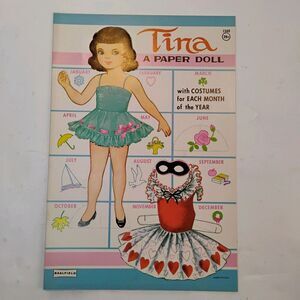 Vintage Tina A Paper Doll Book #1349 Saalfield 1967 NOS New Old Stock